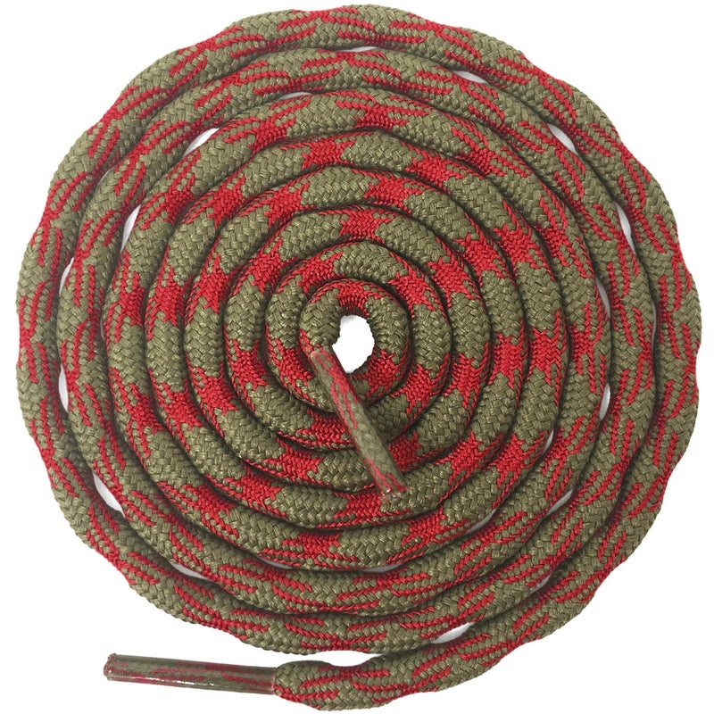 DELELE 2 Pair Round Wave Non-slip Antiskid Outdoor Mountaineering Climbing Shoe Laces Khaki&Claret Hiking Shoelaces Men Women Shoestrings-63 inch - Image 1